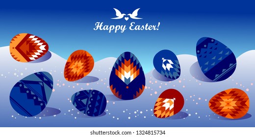 Happy Easter modern colorful Vector Background