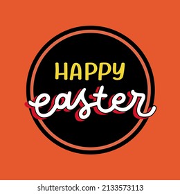 Feliz Pascua al estilo moderno para la tarjeta de felicitación. Logo moderno del Día de Pascua con letra manual