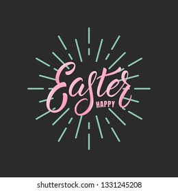Happy Easter. Easter modern vibrant colorful lettering label badge design.