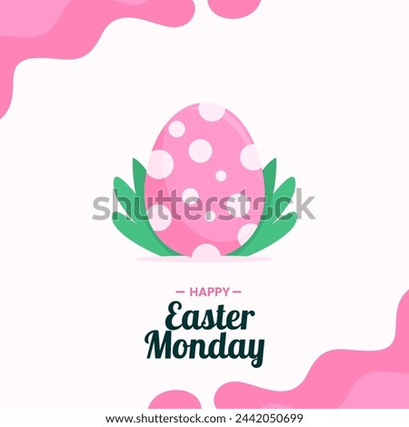 happy easter monday vector illustration greeting card template design	