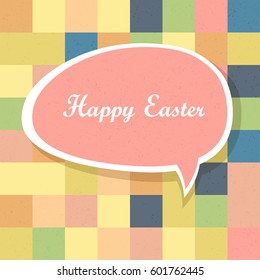 Happy Easter Mosaic Seamless Textured Pattern. Pastel colors 