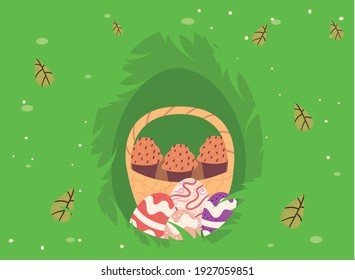 Happy easter muffins and eggs