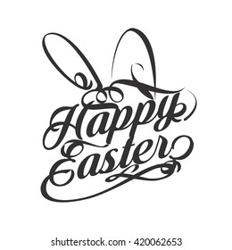 Happy easter nature background vector design.