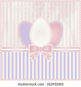 Happy Easter old card, vector illustration