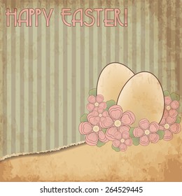 Happy Easter old cover card, vector illustration