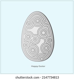 Happy Easter on 3d pattern egg. Vector illustration. Techno abstraction design