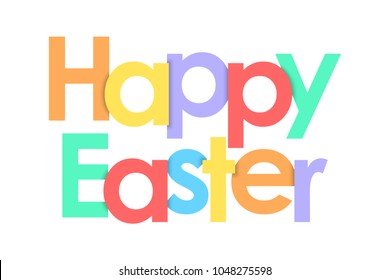 Happy Easter on white background