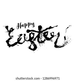 Happy Easter on white background vector illustration 