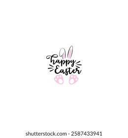Happy Easter on white background