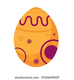 happy easter orange egg paint icon vector illustration design