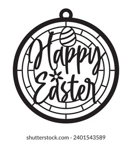 Happy Easter Ornament 3D Illustration for Laser cut file, Easter bunny, Every bunny welcome, He is risen, Welcome Easter, Spring is in the air