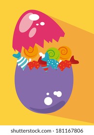happy easter over  background vector illustration