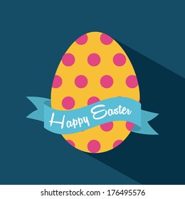 happy easter over blue background vector illustration