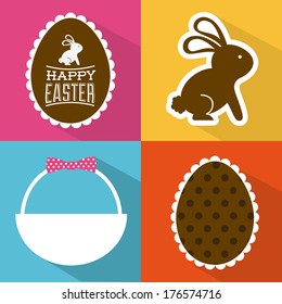 happy easter over colors background vector illustration