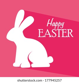 happy easter over  pink   background vector illustration