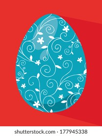 happy easter over  red   background vector illustration