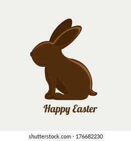 happy easter over  white background vector illustration