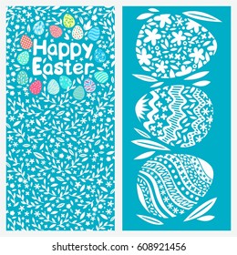 Happy easter. Painted eggs. Cute illustration