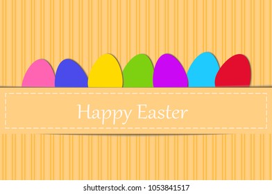 Happy Easter paper cut style effect - vector illustration