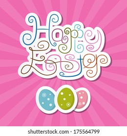 Happy Easter Paper Retro Pink Background 