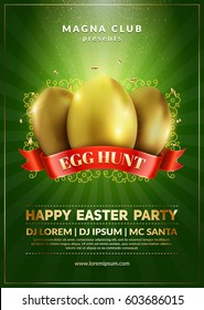 Happy Easter Party Flyer Design. 