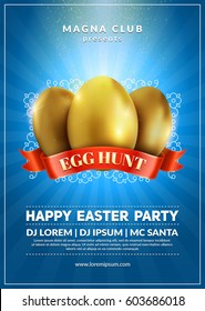 Happy Easter Party Flyer Design. 