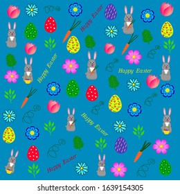 
Happy easter pattern colorful vector