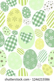 Happy Easter pattern - pastel green eggs 