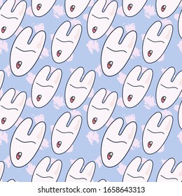 Happy easter pattern with unusual vector rabbits.