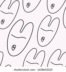 Happy easter pattern with unusual vector rabbits.