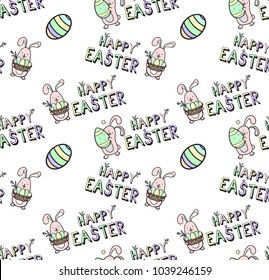 Happy Easter  pattern. Vector illustration for  greeting card, invitation and wrapping paper