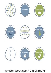 happy easter pattern vector set logo print 