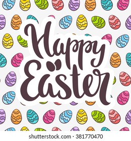 Happy Easter Phrase Vector Lettering Typography Stock Vector (Royalty ...