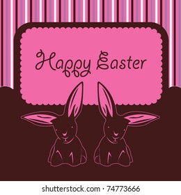 Happy Easter pink bunny