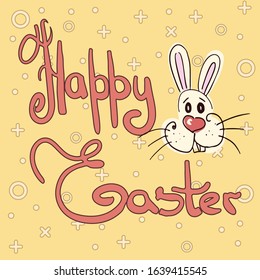 happy easter postal card vector