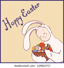 Happy easter postcard