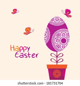 Happy Easter. Postcard, background. Vector illustration.