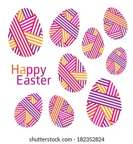 Happy Easter. Postcard, background. Vector illustration.