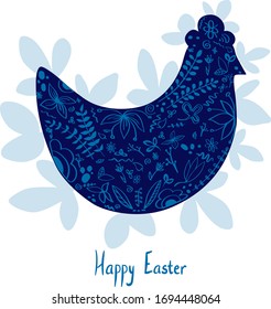 Happy Easter postcard with birds
