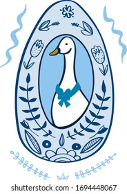 Feliz postal de Pascua con aves