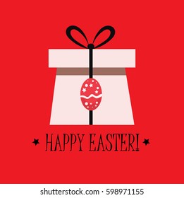 Happy Easter postcard with gift