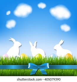Happy Easter Postcard, With Gradient Mesh, Vector Illustration
