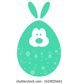 Happy Easter postcard, vector illustration, egg, hare