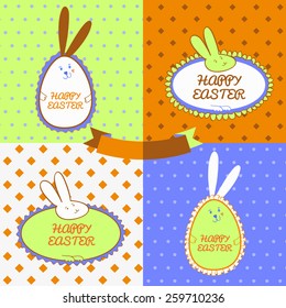 Happy easter postcard. Vector Illustration 