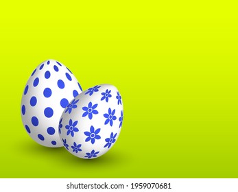 Happy Easter poster and banner template with Easter eggs. Vector background