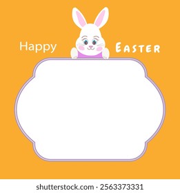 happy easter poster blank, bunny, rabbit, card, lettering, text