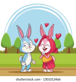 Happy Easter poster. Easter Bunnies.