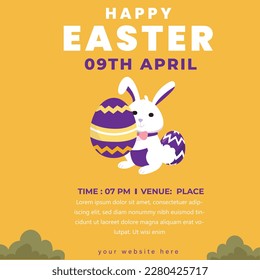 Happy Easter poster and card Vector illustration poster, banner, greeting card
