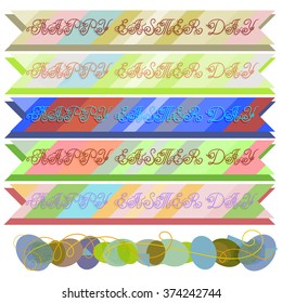Happy easter.
Poster congratulatory nature, calligraphic text,made in different colors.