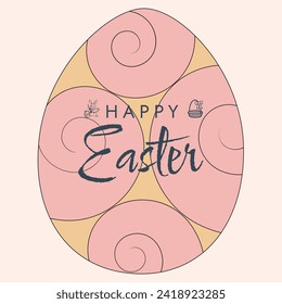 Happy Easter poster. Cute card for Easter. Vector illustration. Candy colors.